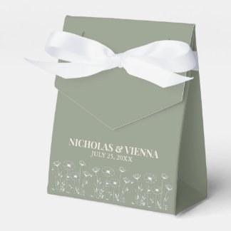Caixinha De Lembrancinhas Casamento Floral Boho Minimalista Verde Salvia Ele