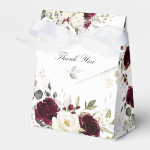 Caixinha De Lembrancinhas Casamento Floral Burgundy Verde Dourado