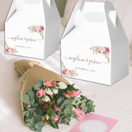 Caixinha De Lembrancinhas Casamento Floral Cor-de-Rosa Esmagada Elegante
