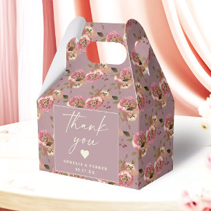 Caixinha De Lembrancinhas Casamento Floral Cor-de-Rosa Ophelia Cottagecore D