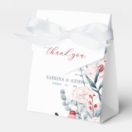 Caixinha De Lembrancinhas Casamento Floral De Flor Vermelho E Azul