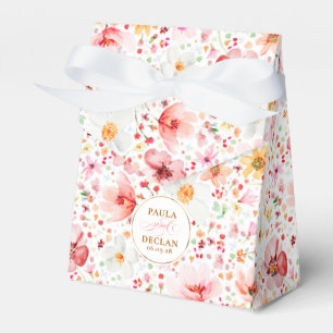 Caixinha De Lembrancinhas Casamento Floral de Flores Selvagens Boho Blush