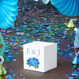 Caixinha De Lembrancinhas Casamento Floral de Hortênsia Azul