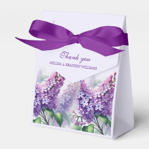 Caixinha De Lembrancinhas Casamento Floral de Lilac Purple Obrigado