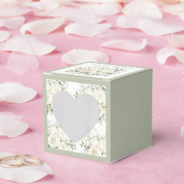 Caixinha De Lembrancinhas Casamento Floral de Marfim Elegante