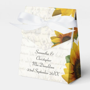 Caixinha De Lembrancinhas Casamento floral do país amarelo elegante do
