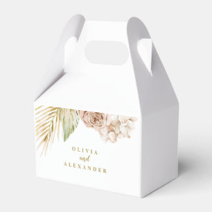 Caixinha De Lembrancinhas Casamento Floral e Palmeira Tropical Boho