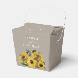 Caixinha De Lembrancinhas Casamento Floral Elegante Taupe