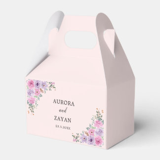Caixinha De Lembrancinhas Casamento Floral em Aquarela Rosa Elegante