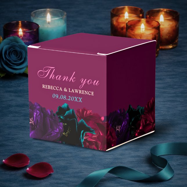 Caixinha De Lembrancinhas Casamento floral em tons de joia (Criador carregado)