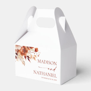 Caixinha De Lembrancinhas Casamento Floral Flor Roxo Enferrujado Marrom