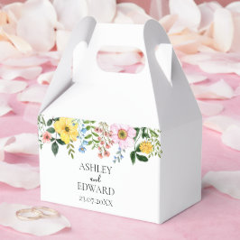 Caixinha De Lembrancinhas Casamento Floral Moderno de Primavera com Amarelo