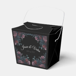 Caixinha De Lembrancinhas Casamento Floral Negro Elegante Negro Gótico