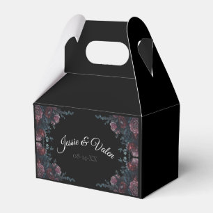 Caixinha De Lembrancinhas Casamento Floral Negro Elegante Negro Gótico