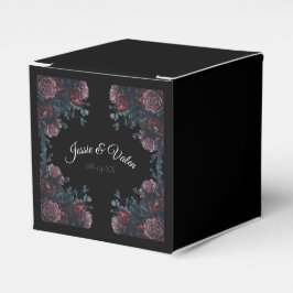 Caixinha De Lembrancinhas Casamento Floral Negro Elegante Negro Gótico