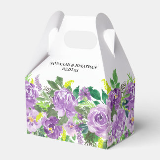 Caixinha De Lembrancinhas Casamento Floral Purple Watercolor