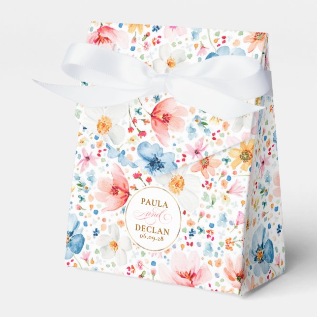 Caixinha De Lembrancinhas Casamento Floral Romântico Boho (Frente)