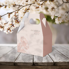 Caixinha De Lembrancinhas Casamento Floral Rosa Minimalista