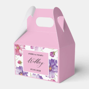 Caixinha De Lembrancinhas Casamento Floral Rosa Púrpura