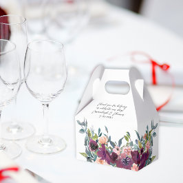 Caixinha De Lembrancinhas Casamento Floral Rosa Púrpura Elegante