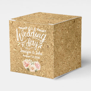 Caixinha De Lembrancinhas Casamento Floral Rosa Rosa Dourado Personalizado  