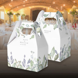 Caixinha De Lembrancinhas Casamento Folhagem Verde Lilás Sage