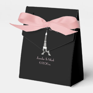 Caixinha De Lembrancinhas Casamento francês cor-de-rosa branco preto da