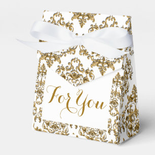 Caixinha De Lembrancinhas Casamento incorporado formal branco Dourado do