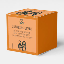 Caixinha De Lembrancinhas Casamento Laranja Profundo