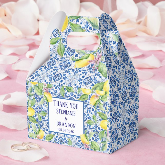 Caixinha De Lembrancinhas Casamento mediterrânico dos Azulejos Limões (Casamento)