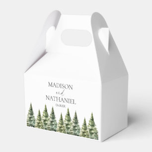 Caixinha De Lembrancinhas Casamento Minimalista da Floresta de Pinheiros Nev