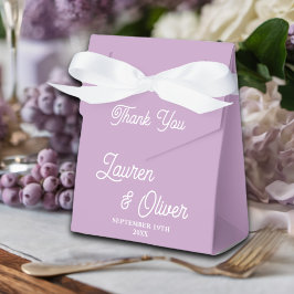 Caixinha De Lembrancinhas Casamento Minimalista de Leilac Purple Script Eleg