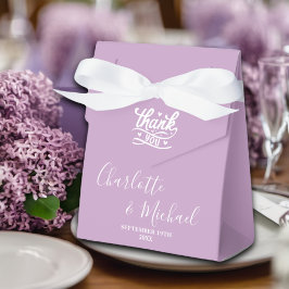 Caixinha De Lembrancinhas Casamento Minimalista de Script Roxo Lilac