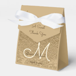 Caixinha De Lembrancinhas Casamento Moderno do Monograma Dourado Elegante