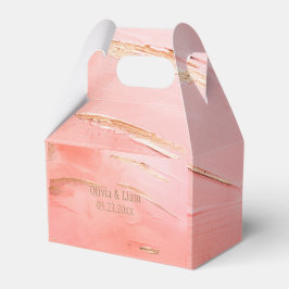 Caixinha De Lembrancinhas Casamento Moderno do Nome do Abstrato Peach Melon 