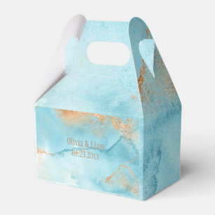 Caixinha De Lembrancinhas Casamento Moderno do Nome do Abstrato Turquesa Dou