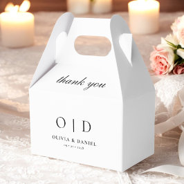 Caixinha De Lembrancinhas Casamento Moderno Minimalista do Monograma Branco 