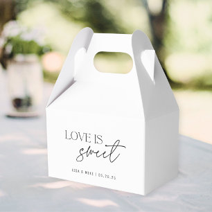 Caixinha De Lembrancinhas Casamento Moderno Preto e Branco O Amor é Doce