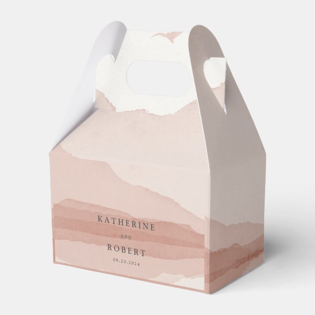 Caixinha De Lembrancinhas Casamento Monograma da Paisagem da Montanha Escamo (Frente)