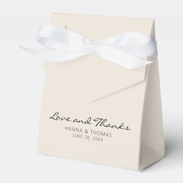 Caixinha De Lembrancinhas Casamento Neutral Mínimo e Obrigados (Frente)
