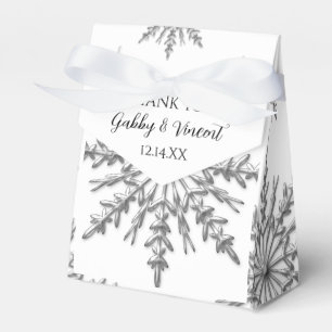 Caixinha De Lembrancinhas Casamento no inverno de prata dos flocos de neve