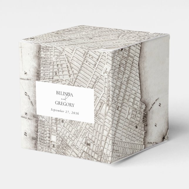Caixinha De Lembrancinhas Casamento NYC de Destino de Nova Iorque (Frente)