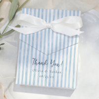 Casamento Obrigado Listras Azuis Retrô Caprichoso