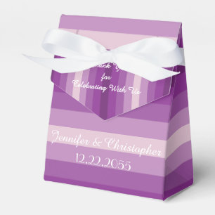 Caixinha De Lembrancinhas Casamento Obrigado, Stripe Roxo