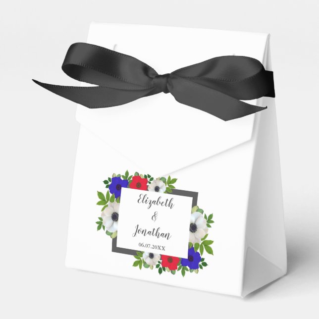 Caixinha De Lembrancinhas Casamento Patriótico de Panda Anemone (Frente)