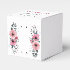 Caixinha De Lembrancinhas Casamento Personalizado de Flor Rosa Elegante