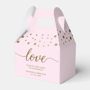 Caixinha De Lembrancinhas Casamento Personalizado de Script de Amor Dourado