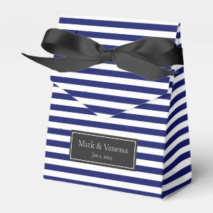 Caixinha De Lembrancinhas Casamento Personalizado de Stripe do Marinheiro Az