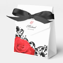 Caixinha De Lembrancinhas Casamento Personalizado Flourish rosa vermelha Pre
