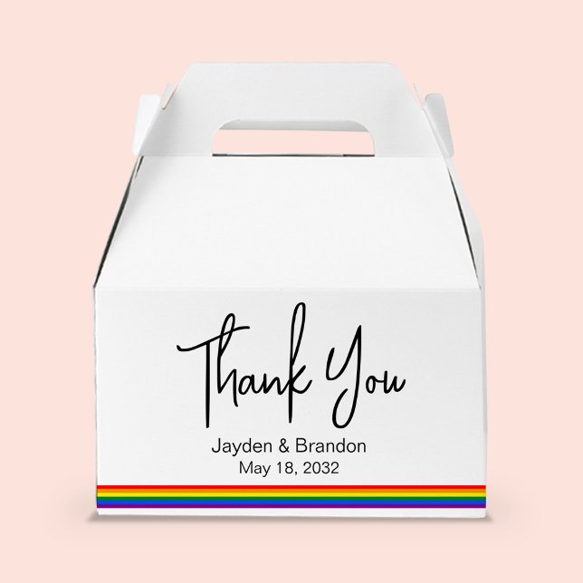 Caixinha De Lembrancinhas Casamento Personalizado LGBT Arco-Íris Obrigado (Personalized LGBT Rainbow Wedding Thank You Favor Boxes
)